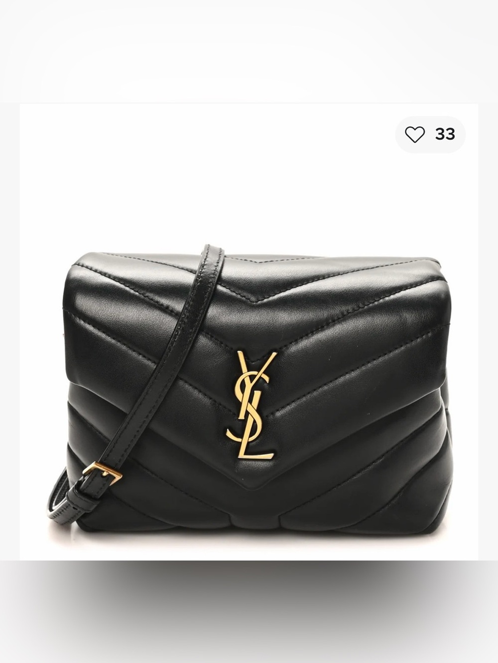 Calfskin Y Quilted Monogram Toy Loulou Crossbody Bag Black